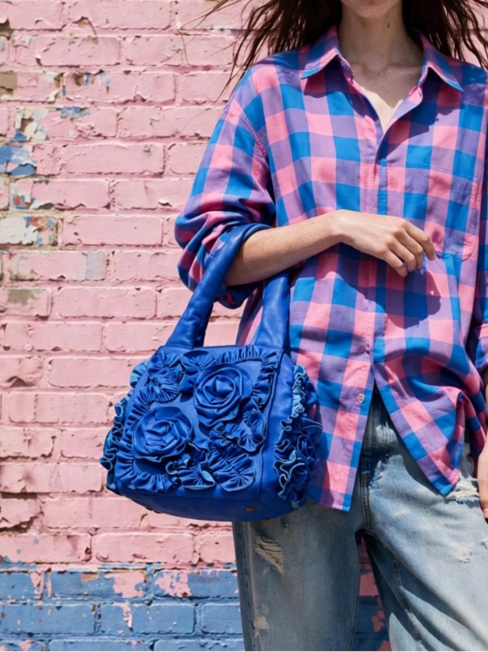 Terrazzo Italy leather floral bag
